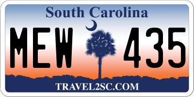 SC license plate MEW435