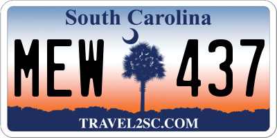 SC license plate MEW437
