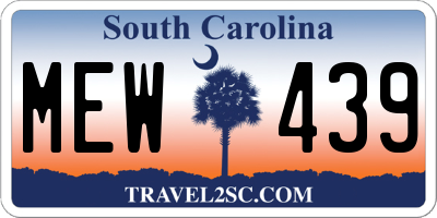 SC license plate MEW439