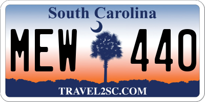 SC license plate MEW440