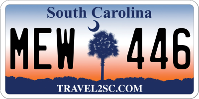 SC license plate MEW446