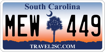 SC license plate MEW449