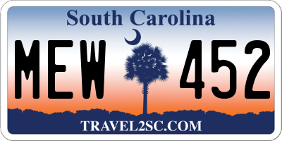 SC license plate MEW452