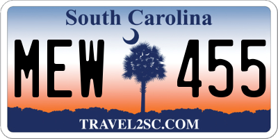 SC license plate MEW455