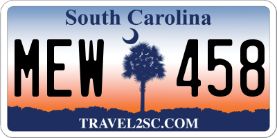 SC license plate MEW458