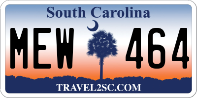SC license plate MEW464