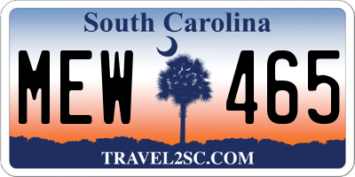 SC license plate MEW465