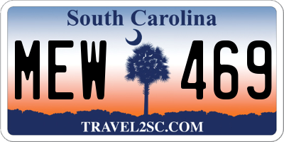 SC license plate MEW469