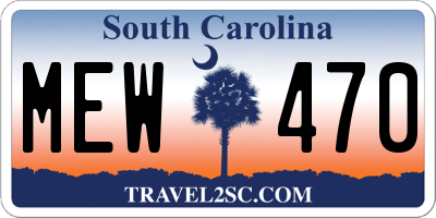 SC license plate MEW470