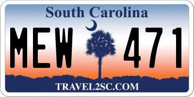 SC license plate MEW471