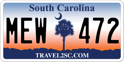 SC license plate MEW472