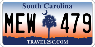 SC license plate MEW479