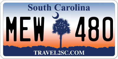 SC license plate MEW480