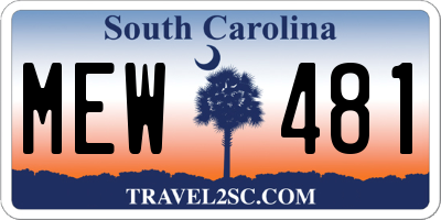 SC license plate MEW481