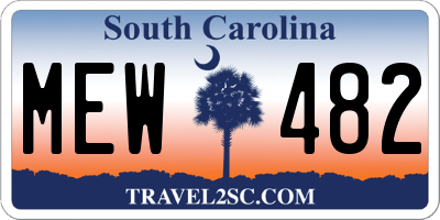 SC license plate MEW482
