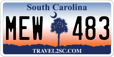 SC license plate MEW483