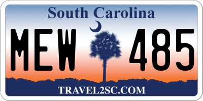 SC license plate MEW485