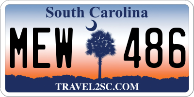SC license plate MEW486