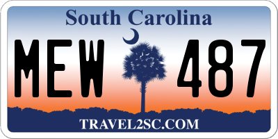 SC license plate MEW487