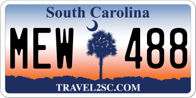 SC license plate MEW488