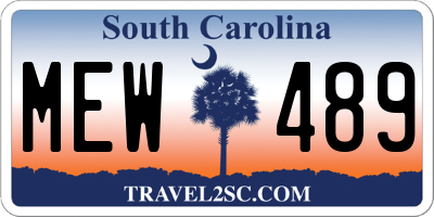 SC license plate MEW489