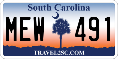 SC license plate MEW491