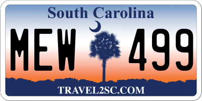 SC license plate MEW499