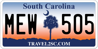 SC license plate MEW505
