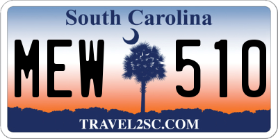 SC license plate MEW510