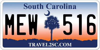 SC license plate MEW516