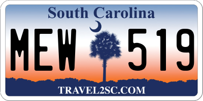 SC license plate MEW519