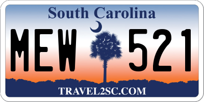 SC license plate MEW521