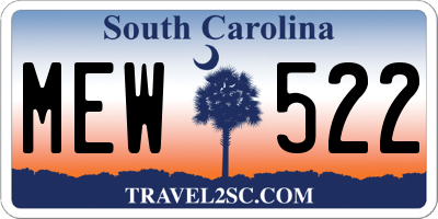 SC license plate MEW522