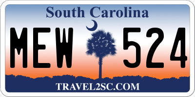 SC license plate MEW524