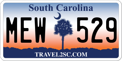SC license plate MEW529