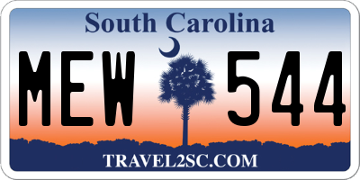 SC license plate MEW544