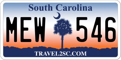 SC license plate MEW546