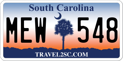 SC license plate MEW548
