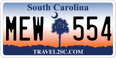 SC license plate MEW554