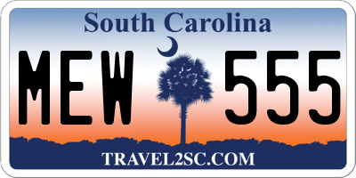 SC license plate MEW555
