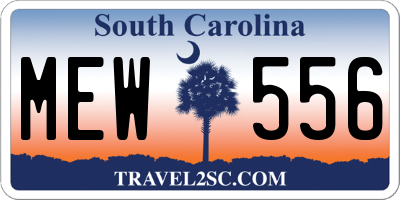 SC license plate MEW556