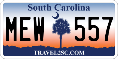 SC license plate MEW557