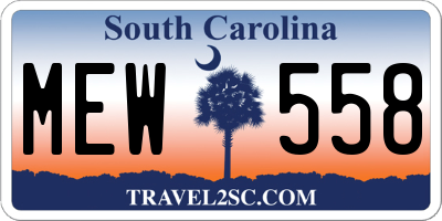 SC license plate MEW558