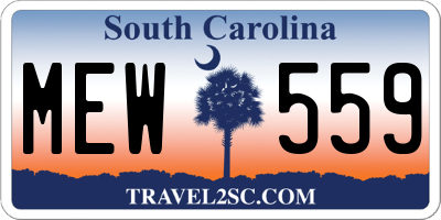 SC license plate MEW559