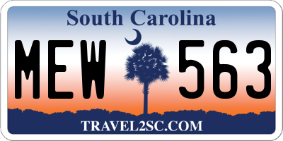 SC license plate MEW563