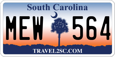 SC license plate MEW564