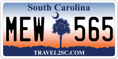 SC license plate MEW565