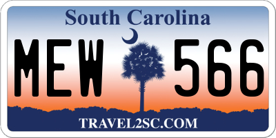 SC license plate MEW566