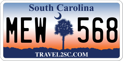 SC license plate MEW568