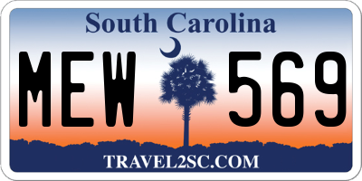 SC license plate MEW569